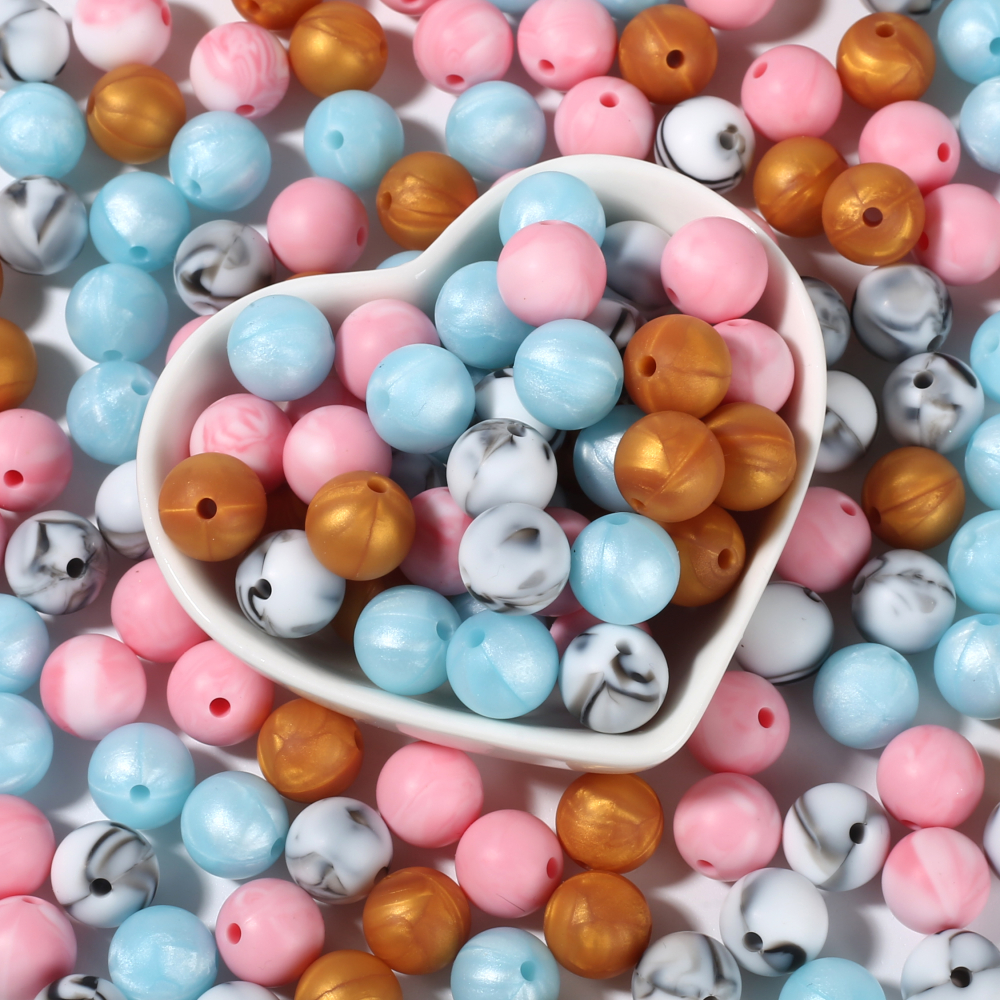 Baby Food Product - 50Pc 12mm 19Color Silicone Round Bead