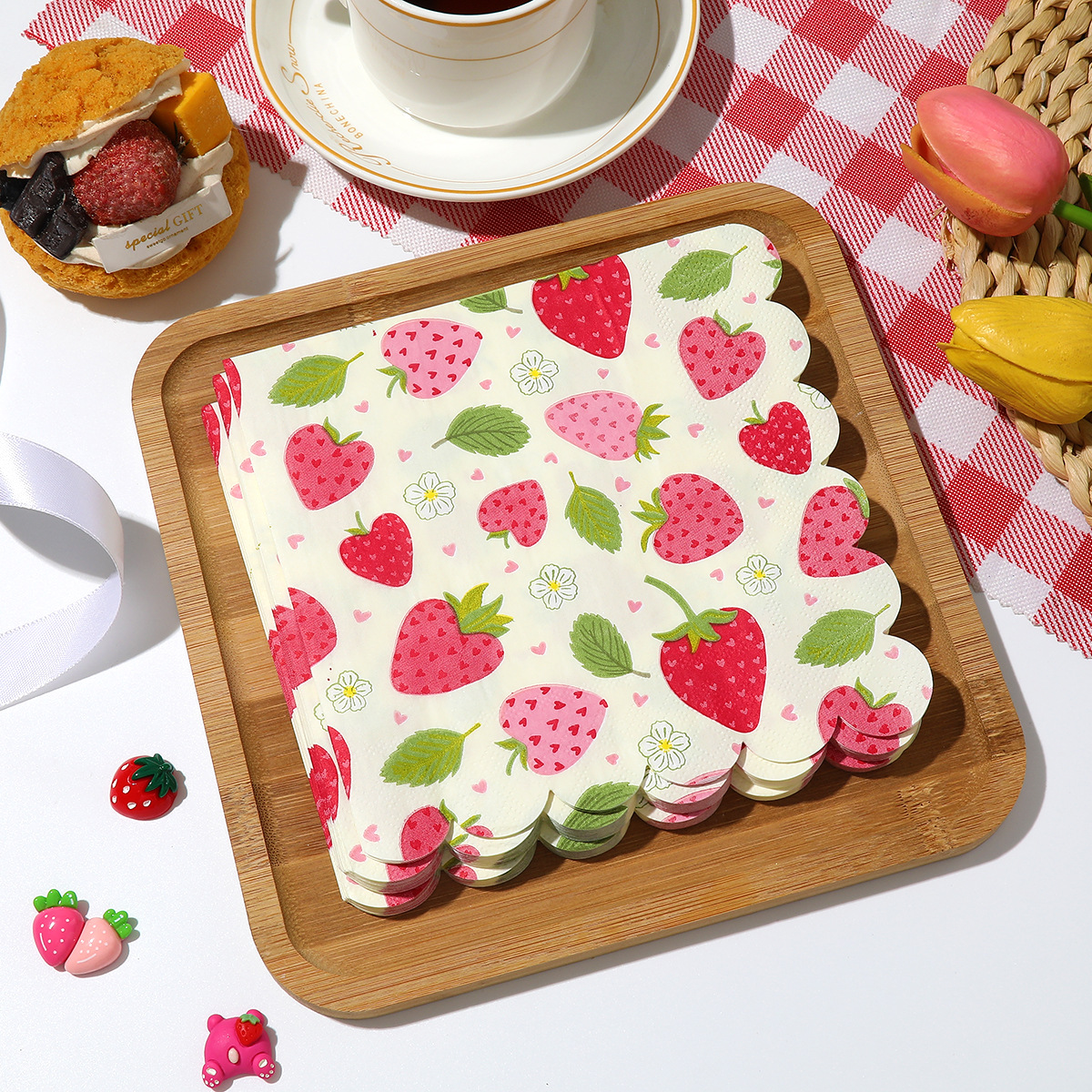 Baby Food Flavors - 20Pcs/bag Sweet Strawberry Theme Disposable Paper