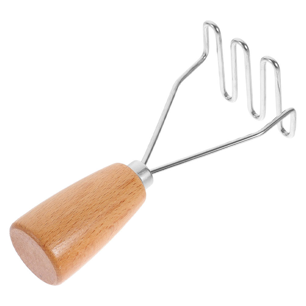 Easy Baby Food - Stainless Steel Potato Masher Wooden Handle