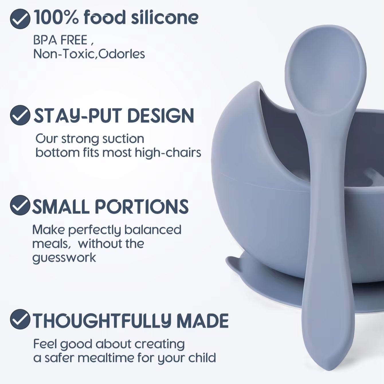 2PC Silicone Sucker Bowl Feedi - огляд і ціна Baby Food Product
